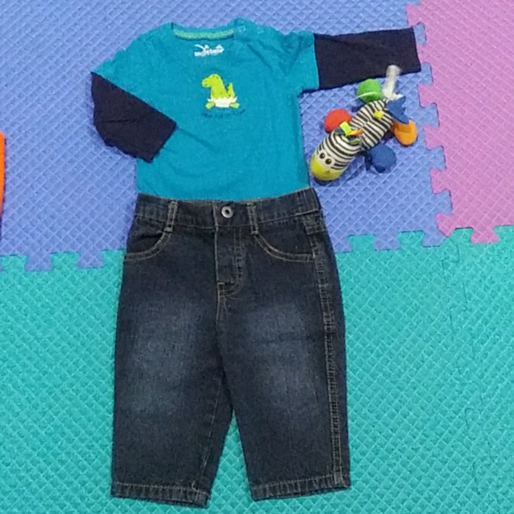 Infant Jean pants and long sleeve onesie